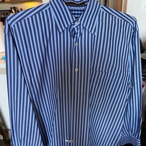 Blue Striped Robert Talbott Dress Shirt